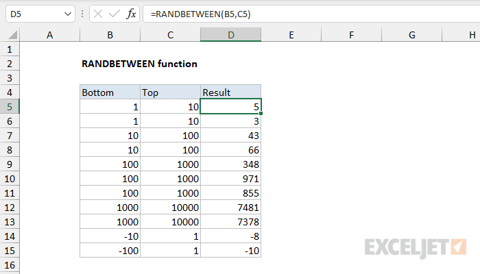 Excel Random Number Between Range Decimals